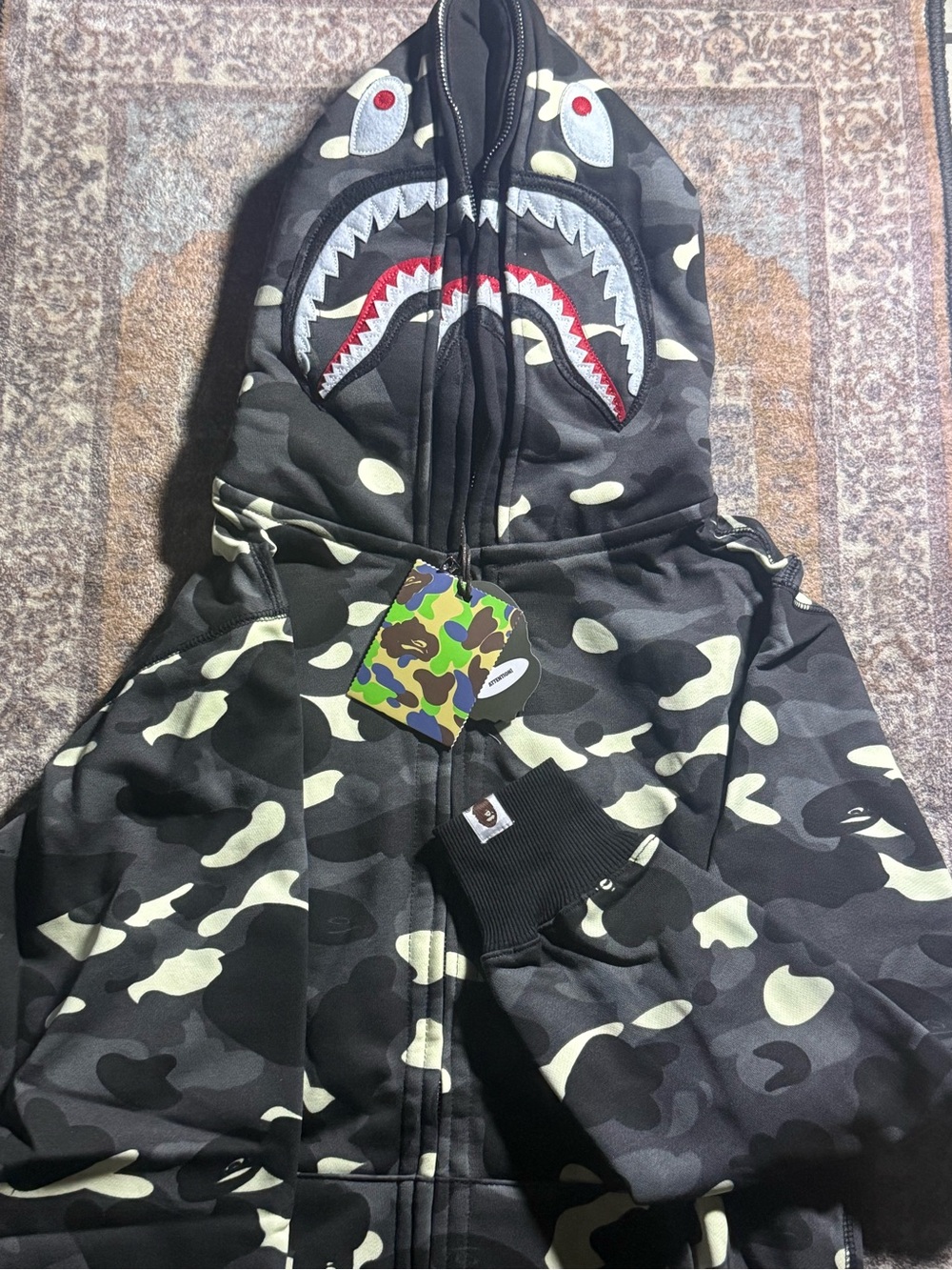 BAPE Shark Full-Zip Hoodie in Black Camo